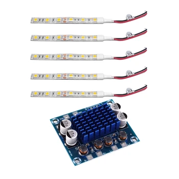 

5Pcs 10Cm Blue 5050 Led Strip Lights Dc 12V & 1Pcs DC8-26V 30W X 2 XH-A232 Class D Digital Audio Power Amplifier Board