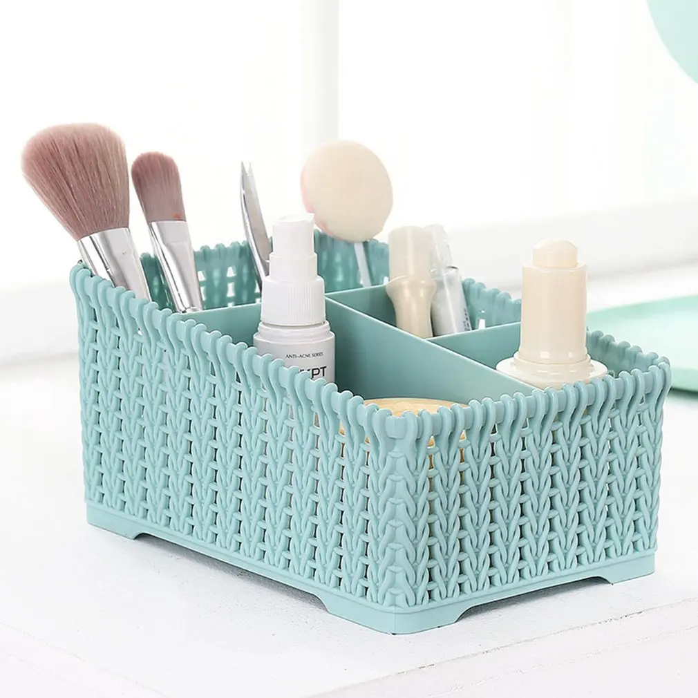 Desktop Shelves Storage Box Durable Plastic Makeup Storage Box Organizer Tissue Box Small Items Storage Case