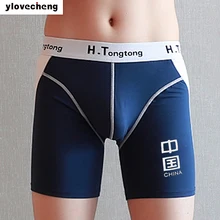 Новинка, длинное Мужское нижнее белье, мужские шорты, износостойкие, для ног, для фитнеса, спортивные, хлопковые, дышащие, для трека и поля, четырехточечные штаны