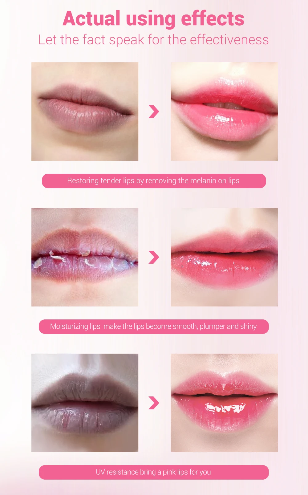 LANBENA lip cherry whitening lipstick removes dull moisturizing lip liquid plump lip brighten 4ml lasting makeup Non-stick