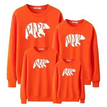 

family matching clothes papa mama baby look kids outfits dad mom son daughter mommy and me hoody bear cute sweatshirt cotton set