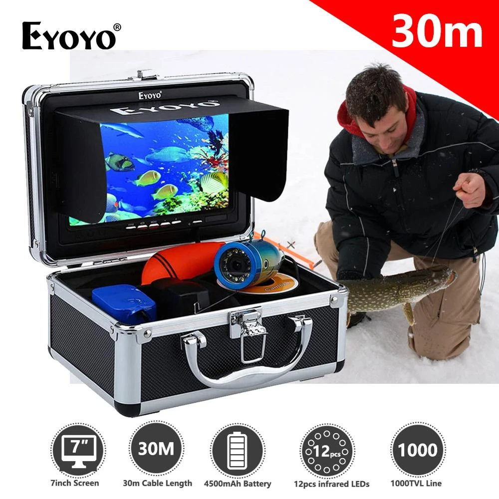 Eyoyo EF07B 7" 1000TVL Fish Finder Underwater Ice Fishing Camera Video