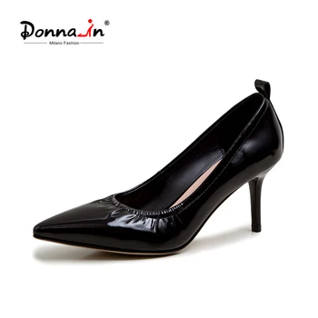 

Donna-in 2020 Women High 7cm Heels Pumps Pointed Toe Luxury Matt Cow Leather Lady Shoes Classic Fashion Banquet Thin High Heels