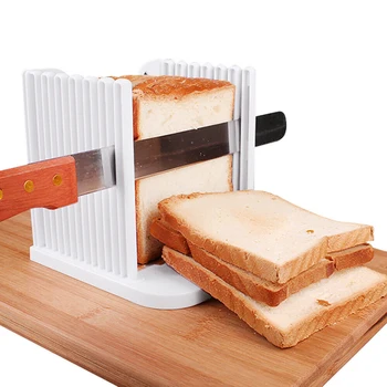 

Bread Slicer Cutting Tools Kitchen Gadget Plastic Slicing Toast Loaf Cutter Rack Slicing Kitchen Accessories Tool