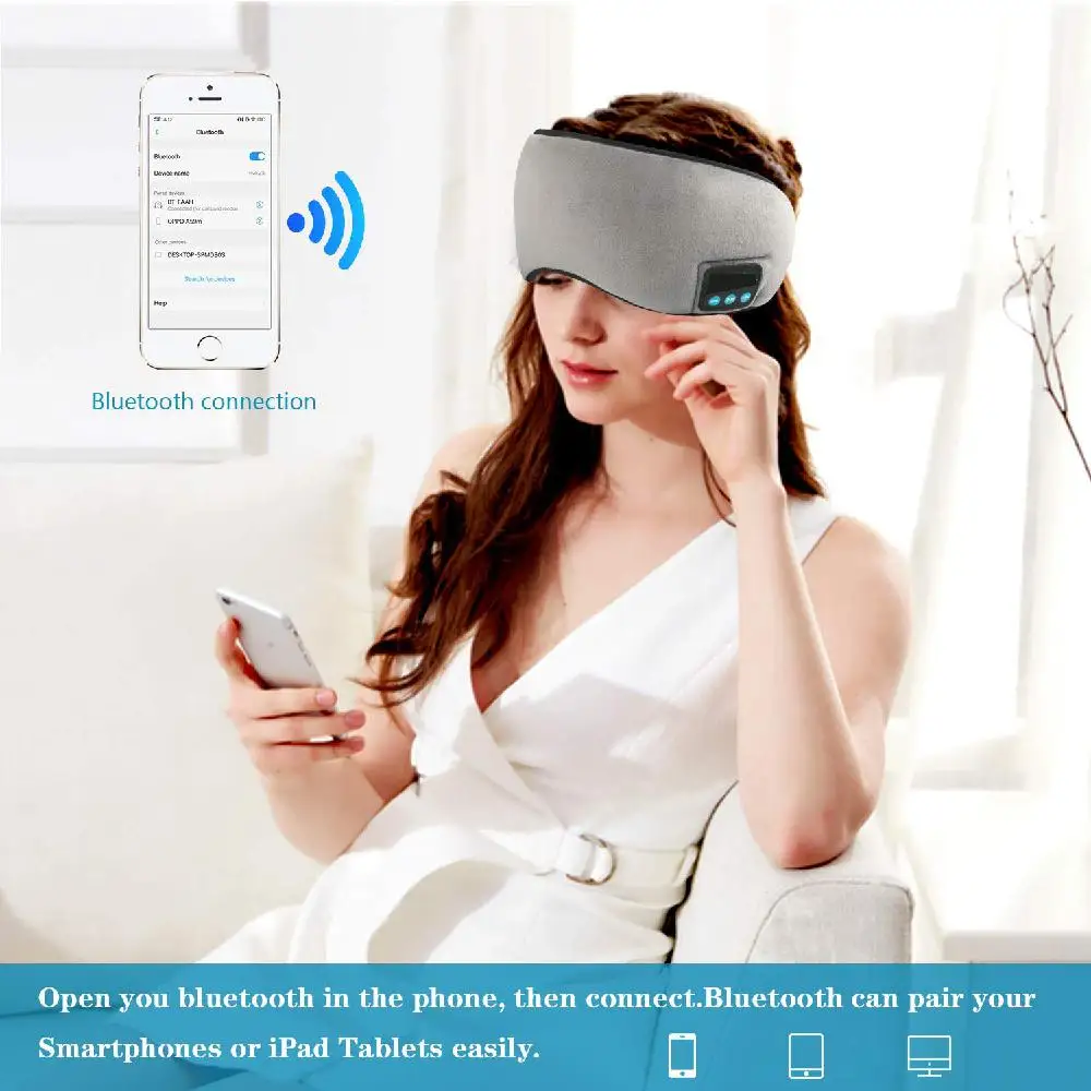 Наушники для сна маска с Bluetooth Беспроводной глаз во время путешествий оттенков
