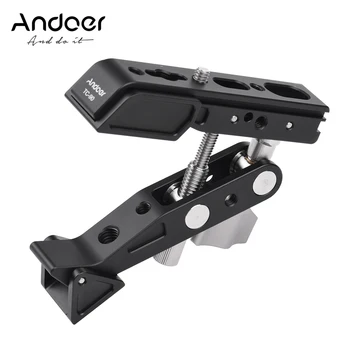 

Andoer TC-90 Heavy Duty Clamp Mount Photography Bracket Aluminum Alloy with 1/4 Inch Screw 1/4" & 3/8" Thread for Video Monitor