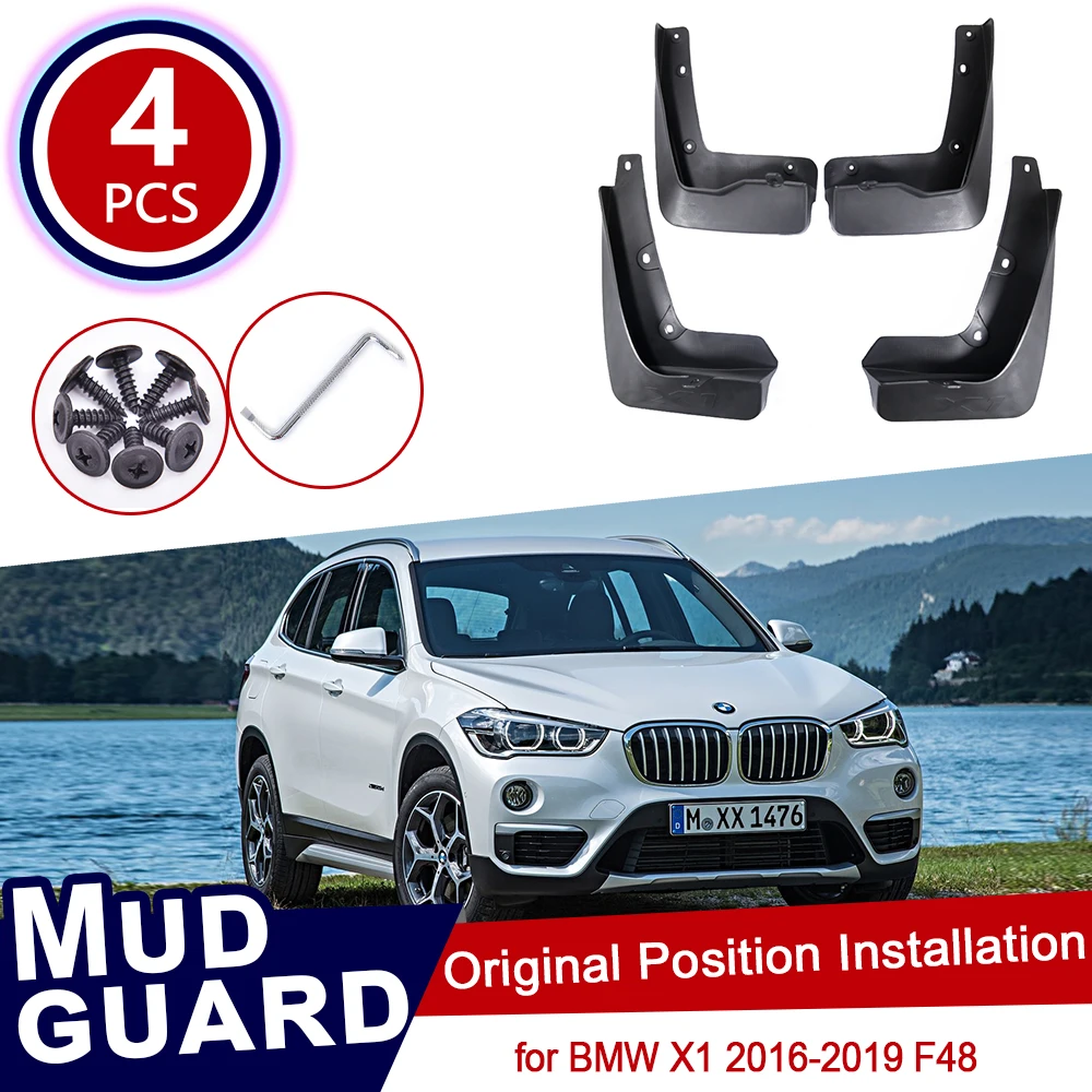 4pcs For BMW X1 F48 2016 2017 2018 2019 Car Mud Flaps Front Rear Mudguard Splash Guards Fender Mudflaps Flap Auto Accessories | Автомобили