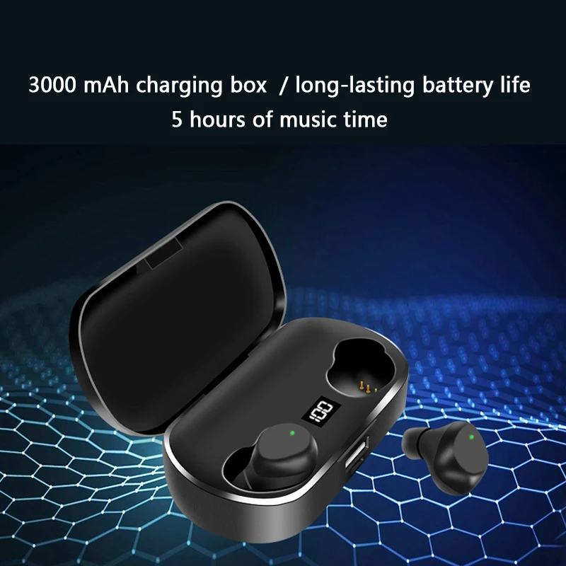 Touch 5.0 Bluetooth Earphone Stereo Wireless Earphones IPX7 Waterproof Sport Headphone With 3000mAh Power Bank (3)
