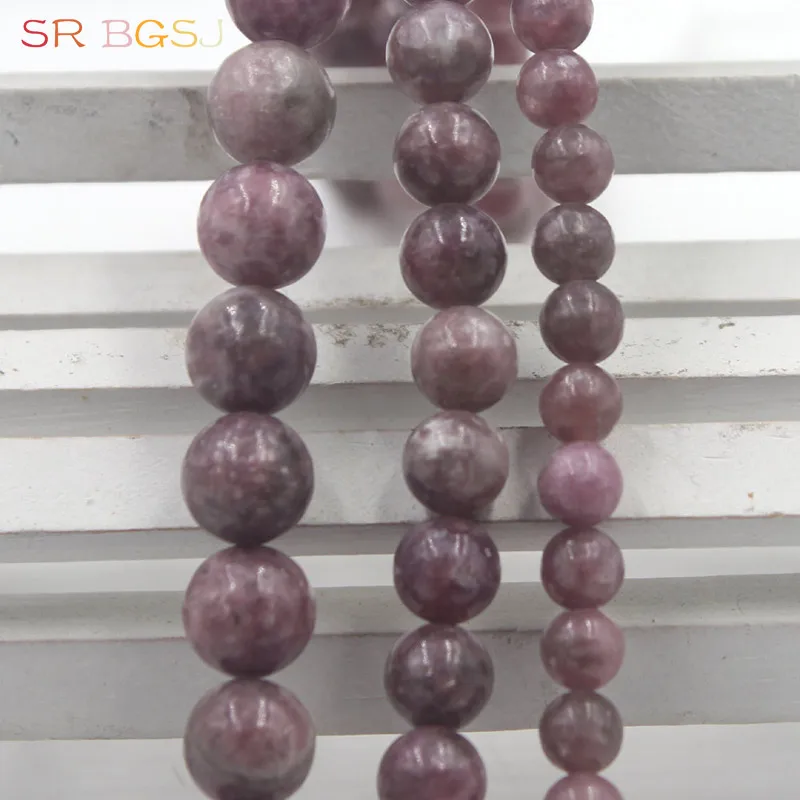 Free Shipping 6 8 10mm Wholesale Natural Gems Stone Round Jewelry DIY Pink Lepidolite Beads Strand 15&quot| |