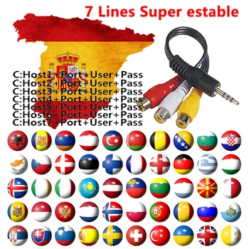 

1 Year Europe cccam 7 clines spain Germany portugal Italy POLSAT MOVISTAR HD ccam Server for gtmedia v9 super lnb tv receptor