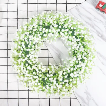

White and Green Babies Breath Artificial Flowers Fake Gypsophila DIY Floral Arrangement Wedding Home Decor Fall Farmhouse Wreath