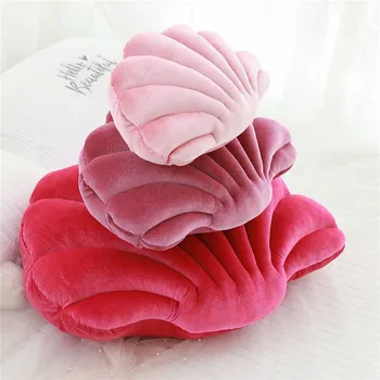 

Colorful Shell Pillow For Home Chair Back-rest Decorative Luxury Pad Wedding Seat Cushion Velvet Wave