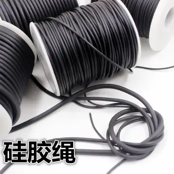 

1M DIY jewelry fitting 2 3 4 5 6 8mm matt solid color matte silicone rubber cord fastener tag