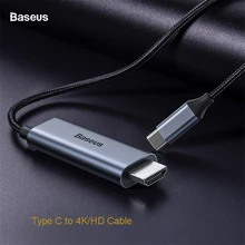 Baseus тип-c до 4 K/HD экран зеркального отображения адаптер 60 Вт PD Быстрая зарядка 1,8 м кабель адаптер для развлекательных/офисных работ