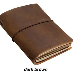 Vintage Leather Refill Journals and Notebooks for Daily Planning and School Supplies (Dark brown)