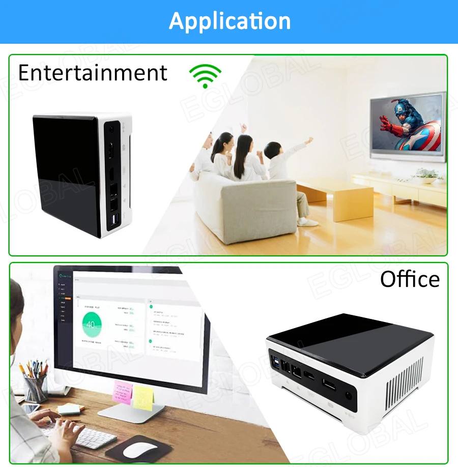New Fan Mini PC with Intel Core i5 1035G4, Iris 940 Graphics, Dual LAN, 6 USB 3.0, DP, HD Dual Display, HTPC, AC WiFi. Description Image.This Product Can Be Found With The Tag Names Barebone Mini PC, Computer Office, Mini pc