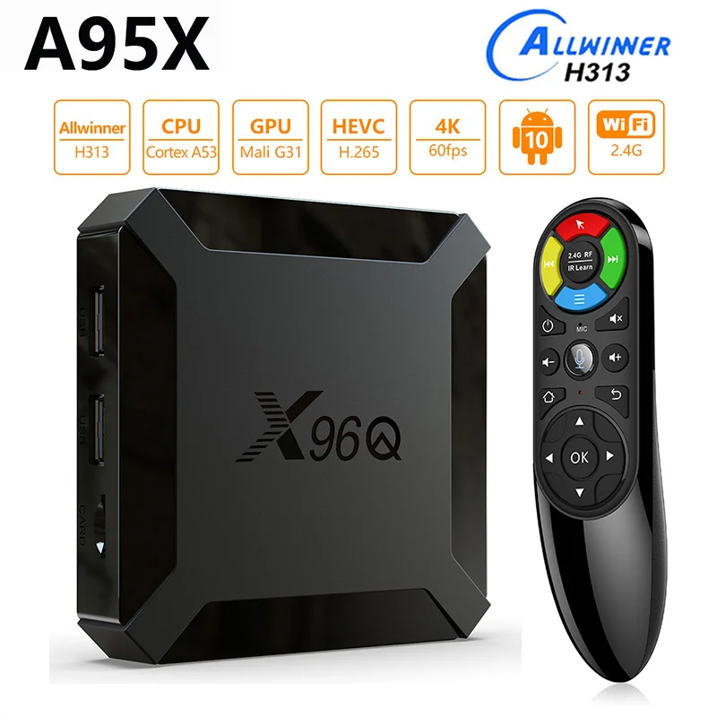 Smart Tv Box Allwinner H313 X96Q Android 10 Quad Core X96 Q Set Top Box ...