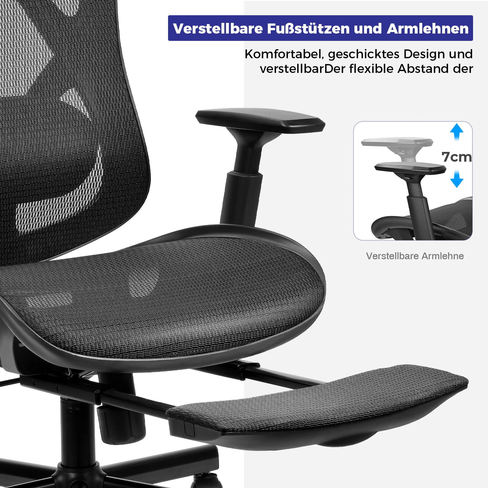 BASETBL Office Chair Ergonomic Computer Gaming PC Chair With Retractable Footrest Adjustable Headrest Recliner Mesh Breathable