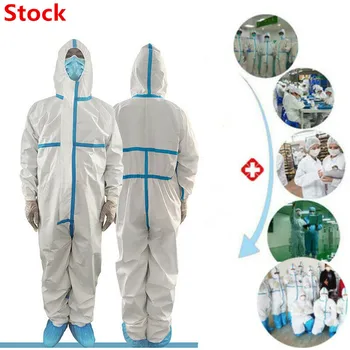 

1x Disposable Anti Flu Bacterial Isolation Clothing Protective Safety Coveralls Suit SMS Cloth