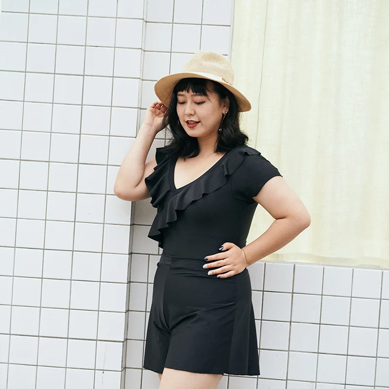 

2019 New Style Large Size Bathing Suit Women's Fashion Sexy Conservative Push up Slim Fit Slimming Dress-Hot Springs Swimwear