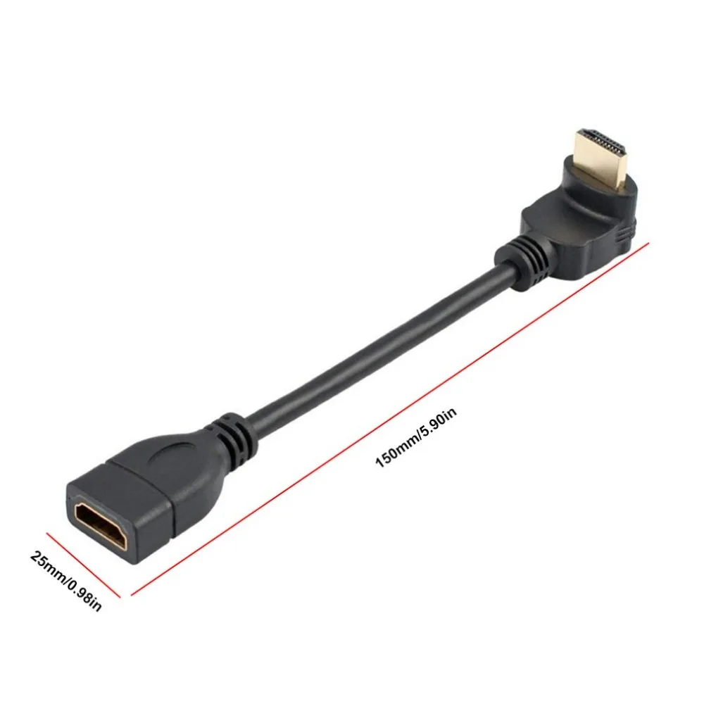 90 Degree Angle HDMI Extension cable male to female HDMI 4K HDMI Extended Cable for HD TV LCD Laptop PS3 Projector