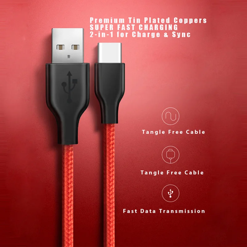 Usb type-C кабель для samsung Galaxy S8 S9 Pius USB C кабель для мобильного телефона кабель для быстрой зарядки type C для Xiaom usb type-C устройств