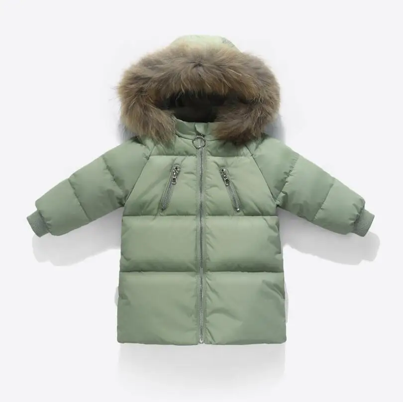 Одежда для мальчиков зимние пуховики Детское пальто зимняя куртка для мальчиков, детская одежда худи верхняя одежда пальто для девочек - Цвет: Green