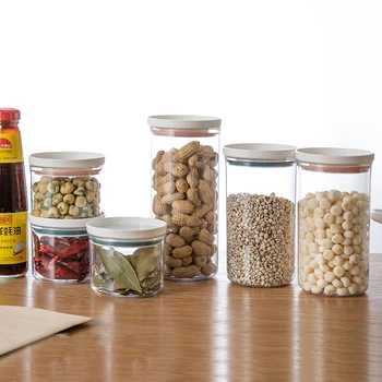 

Japanese-style Dry Food Miscellaneous Grains Transparent Plastic Storage Tank Sealed Tank Storage Box Kitchen Accessories