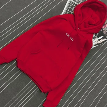 

Autumn Winter Fashion Women Fleece Thickening Long Sleeve Hoodies Letter Harajuku Loose Pullover Hoodies