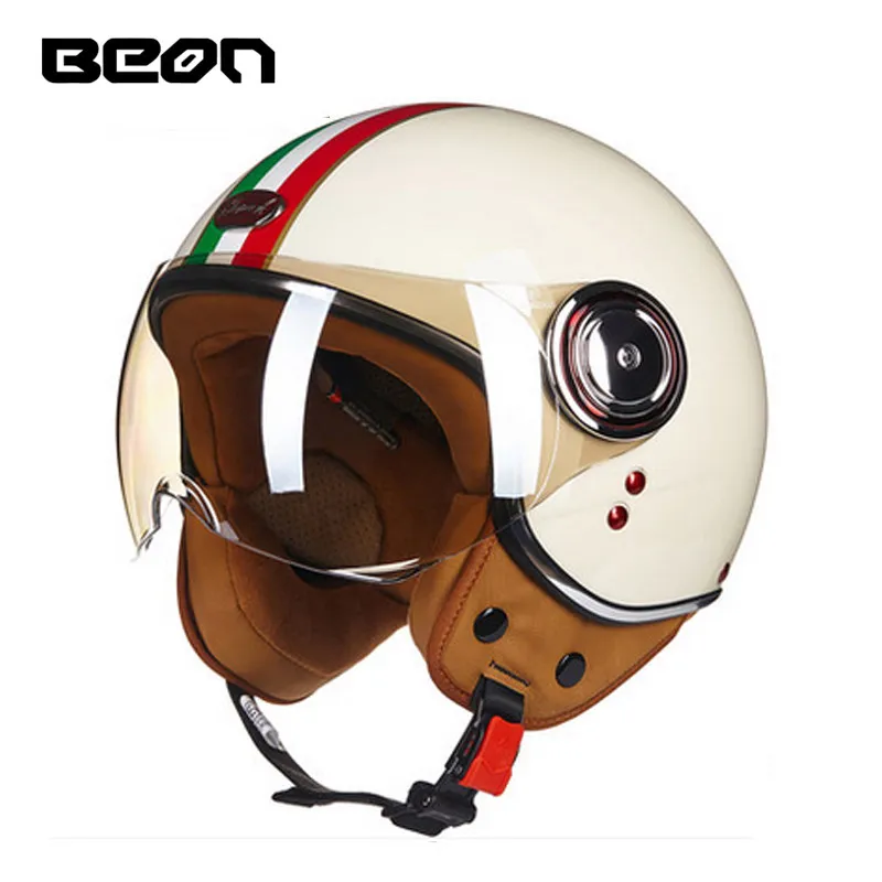 BEON B110B open face 3/4 motorcycle Motorbike Casco Capacete helmetJet Vintage Retro helmet scooter helmet ECE