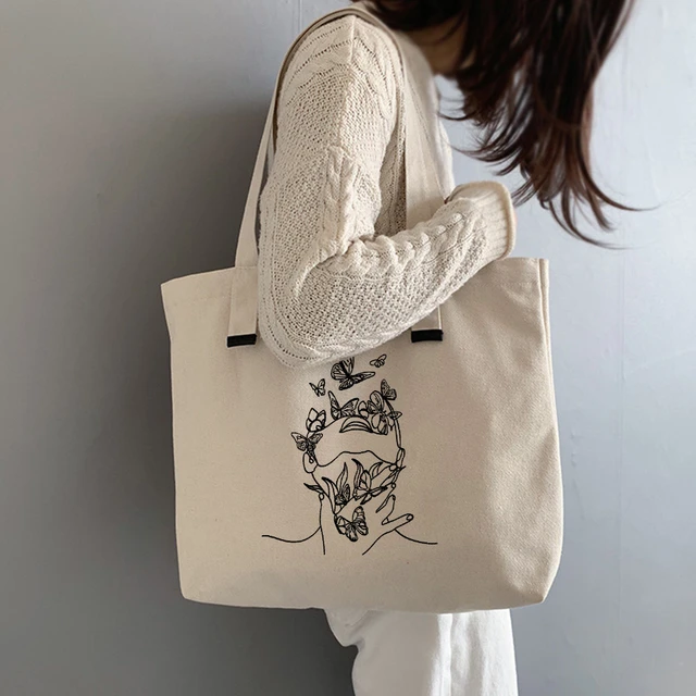 1 Piece Fashion Embroidery Line Lingerie Double Handle Tote Bag Zipper  Opening Tote Bag Suitable for Women's Daily Casual Use