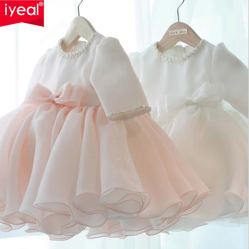 IYEAL Princess Baby Girl Dress Bowknot Flower Dresses Children Pageant Party Wedding Flower Girl Tutu Gown