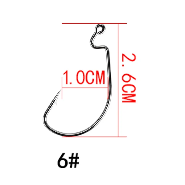 JACKFISH 50 шт./лот из высокоуглеродистой стали рыболовные крючки черные кривошипы острые Крючки супер большой черный широкий Кривошип крюк джиг голова - Цвет: 6---50pcs