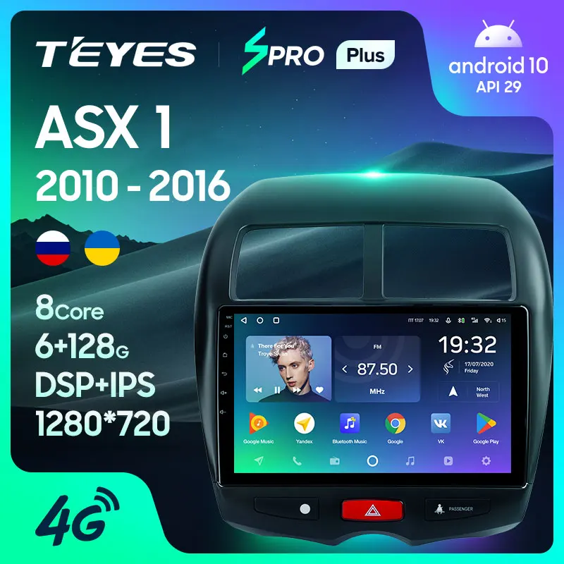 TEYES SPRO Plus Штатная магнитола For Мицубиси АСХ 1 Mitsubishi ASX 2010 2016 Android 10 до 8 ЯДЕР 4 + 64ГБ 32EQ