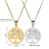 New Fashion Gold Color Tree Of Life Pendant Necklace Stainless Steel Crystal Round Necklace For Women Drop Shipping ► Photo 2/6
