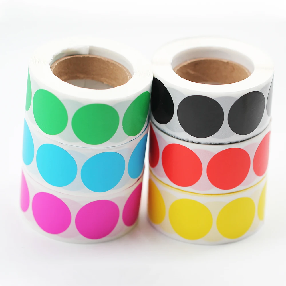 

1Inch Multi Color-Round Coding Sticker Dots Permanent Adhesive-Writable Surface Label Sticker Party Wedding Decoration 500 Label