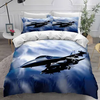 

Plane Blue Sky Bedding Set Bedroom Decor Doona Quilt Cover Boys Men Gift Hypoallergenic 1PC Duvet Cover with Pillowcase Dropship