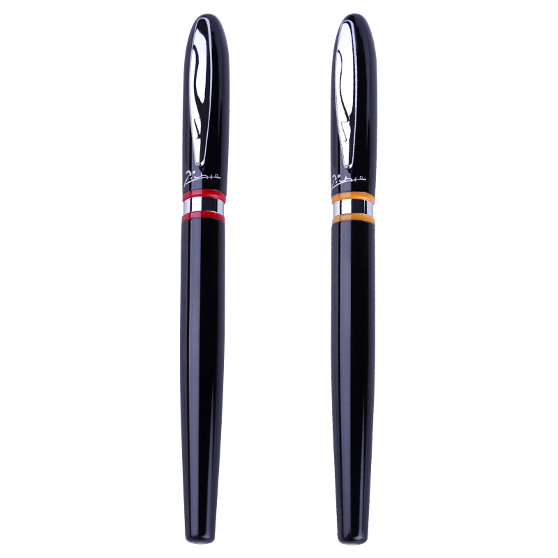 

Picasso 907 Montmartre Pimio Metal Black Fountain Pen with Yellow/Red Ring Fine Nib Luxurious School Office Ink Pen