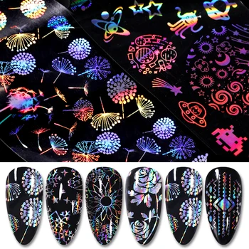 

1pc Nail Foils sparkly Sky Nail Art Transfer Sticker Adhesive Wraps Paper Water Slide Nail Art Decoration