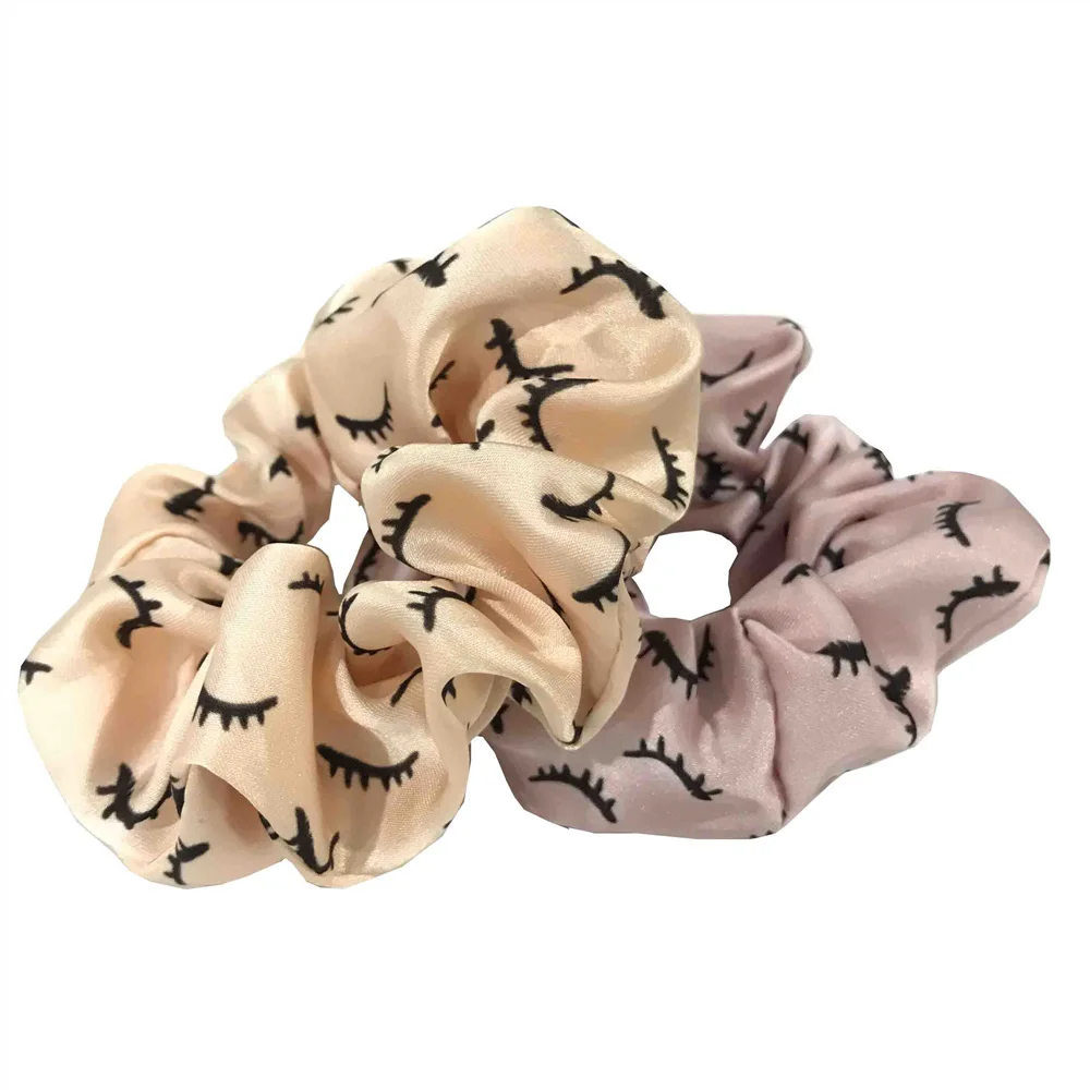 20pcs 22 Colors Silk Satin Eyelash Scrunchies Girls Elastic Rubber Band Accessories Scrunchies Headwear Hair Tie Ponytail Holder large hair clip