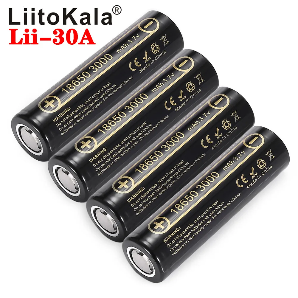 Аккумуляторная батарея LiitoKala Lii 30A 18650 3000 мАч высокий разряд большой ток 30