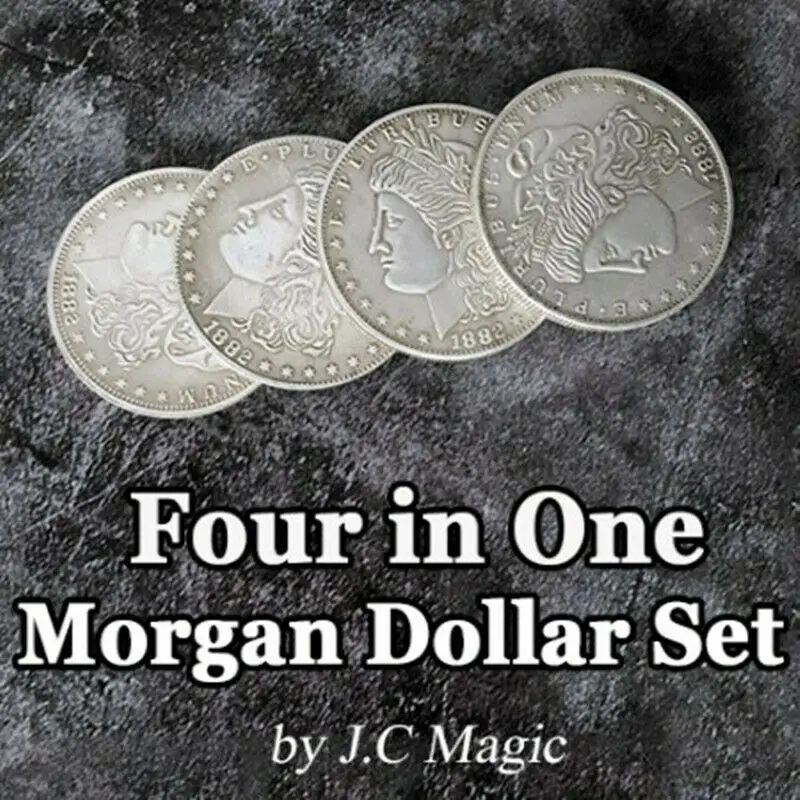 Четыре в одном Морган набор долларовых банкнот Медь по J.C Волшебная монета иллюзорные трюки монета появится/исчезают прыжки карты трюк
