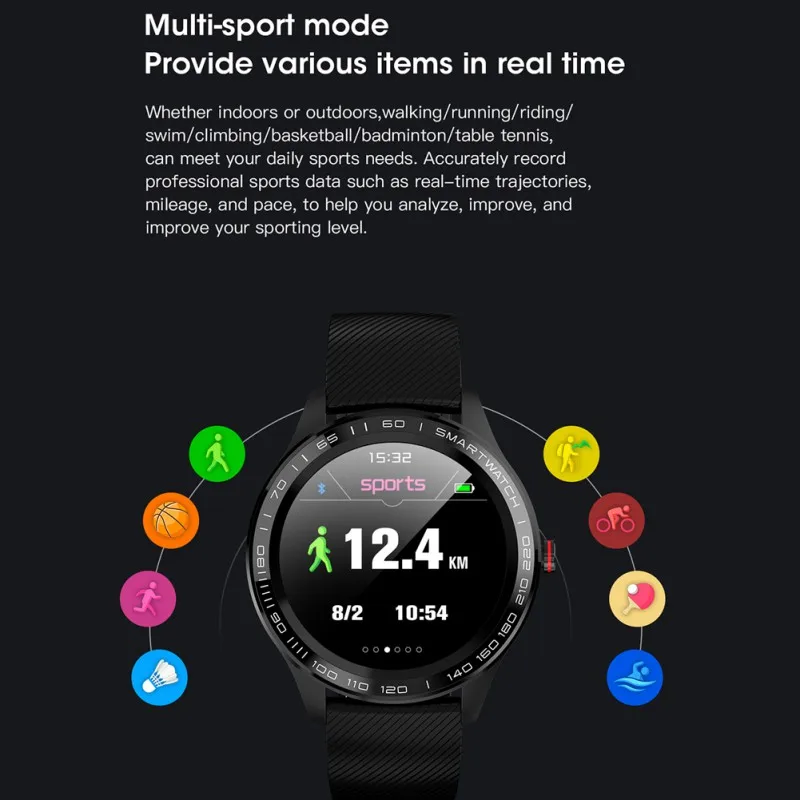 Смарт-часы с Bluetooth, мониторинг сердечного ритма, артериального давления, спортивный трекер, смарт-устройство