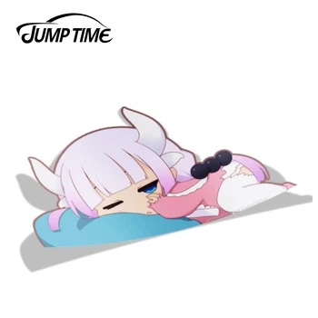 

Jump Time 13cm x 8cm Kanna Kamui Sleep Kawii Girl Anime Car Sticker Bumper Window Helmet Laptop Decal Waterproof Car Decoration