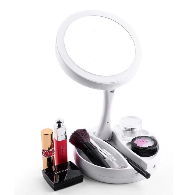 

Factory LED makeup mirror desk lamp with lights desktop portable foldable