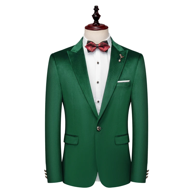 Plyesxale зеленый блейзер для мужчин приталенный мужской s бархатный блейзер 5XL мужской повседневный Блейзер пиджак вечерние свадебные блейзеры Q675 - Цвет: Зеленый