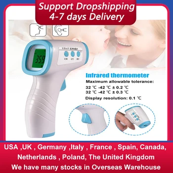 

Infrared Forehead Ear Thermometer Gun Non-Contact Baby Adult Body Fast Temperature Measure Device Portable Digital LCD Termome
