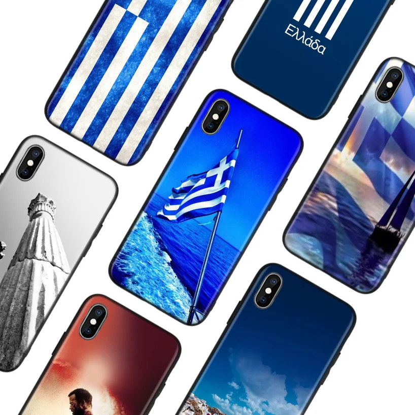 Greece Greek national flags Black Back Cover Phone Case For Apple IPhone 11 Pro XS MAX XR 7 8 6 6S Plus X 10 Ten 5 5S SE Coque S