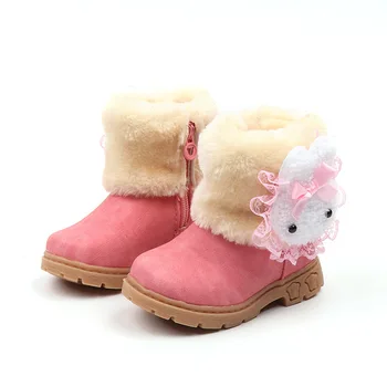 

2019 Baby Girls Boots Warm Cute Rabbit Toddler Kids Girls Boots Girls Shoes Winter Children Boots Size 21-30 bota infantil