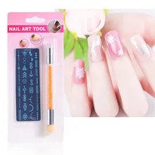 New Floral Pattern Stainless Steel Nail Stamping Plate Double-headed Nail Art Pen PVC Scraper